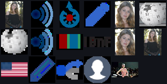 Contact sheet of four gathered images for the entity Diora Baird, each decoded through the sovereign image decoder