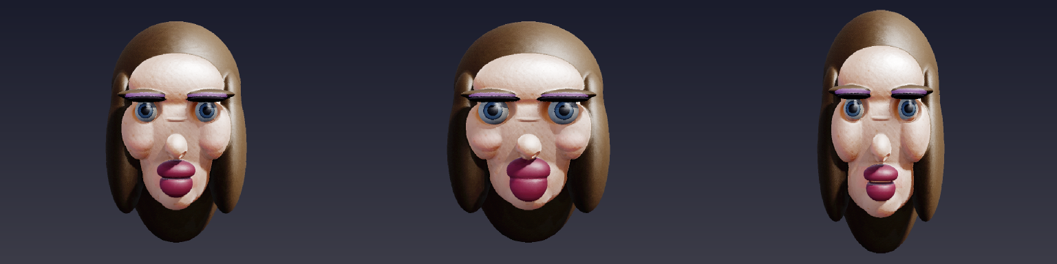 Nishi anatomy-derived face mesh, generated and rendered sovereignly
