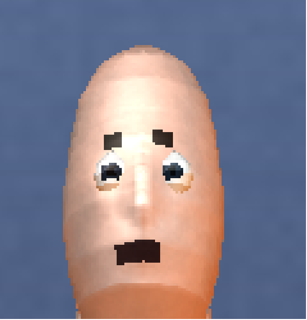 procedural face with eyes, brows, nose, lips, chin