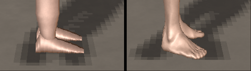 our foot versus the oracle foot, side view