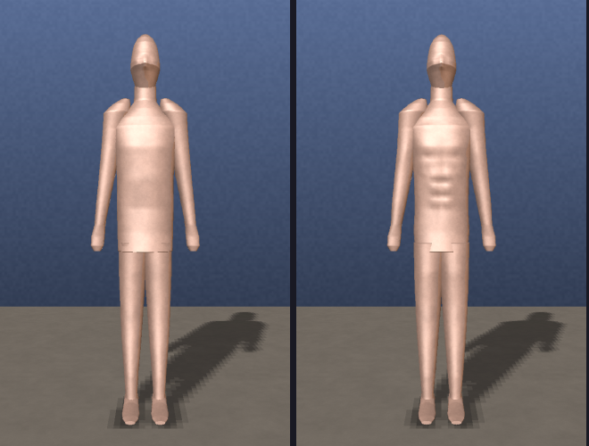soft body vs muscular body, same generator