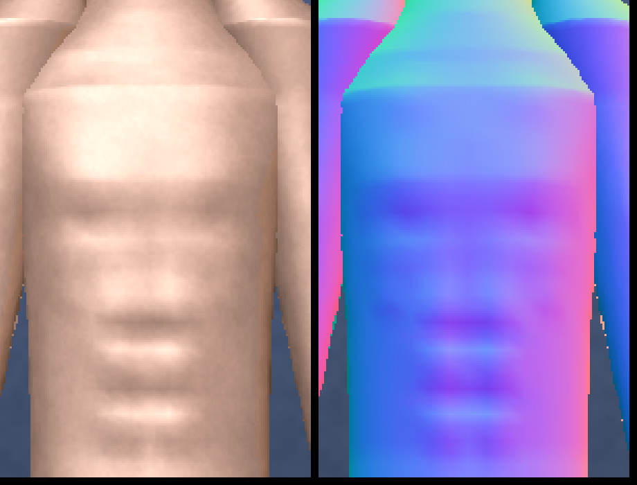 six-pack shaded and normal map