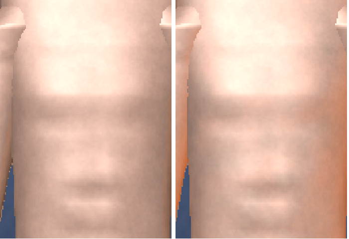 torso before and after subsurface skin