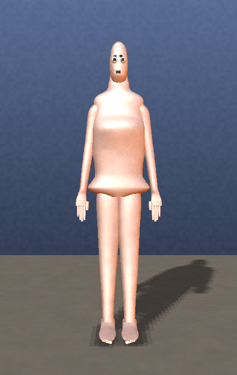 Generated female body rendering as a bell-shaped barrel torso