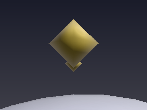 A game view after loading a save: a gold beacon still to be collected hangs against the sky above a snow slope