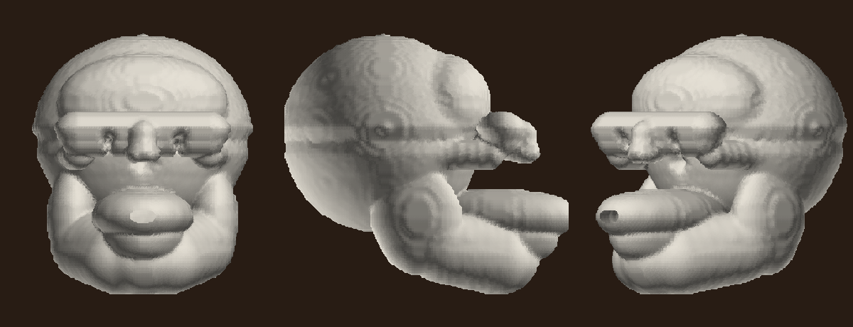 tissue envelope on the true SDF with interpolated landmark depths