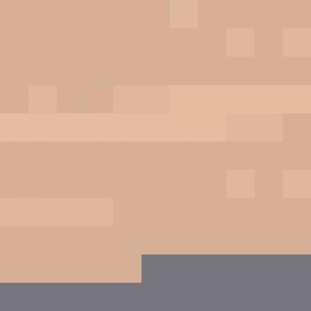 the baked 1024 albedo atlas: 11x11 per-joint tiles, region-toned skin, gray void tiles beyond joint 103